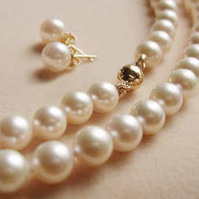 Genuine 8-9MM 2014 new fashion free shipping White Akoya Pearl Necklace +Earring AAA 18"BV427 2024 - buy cheap