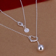 S-N164 wholesale,925 jewelry silver plated ball pendants necklace,romantic chian,fashion jewelry, Nickle free,antiallergic, 2024 - buy cheap