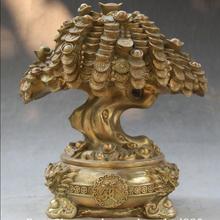 suyun00424655@+++9" Chinese Feng Shui Brass Dragon Head Money Wealth Coin Yuan Bao Statue Tree 2024 - buy cheap