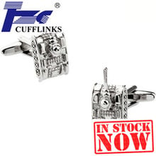 Siver Tank Cufflink Cuff Link 2 Pairs Free Shipping 2024 - buy cheap