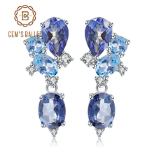 GEM'S BALLET Natural Mystic Quartz Topaz Earrings 925 Sterling Silver Colorful Candy Stud Earrings for Women Fine Jewelry 2024 - buy cheap