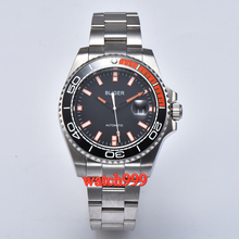 BLIGER 43mm mechanical men watch black dial Luminous Ceramic Bezel steel bracelet Automatic mens Watch 2024 - buy cheap