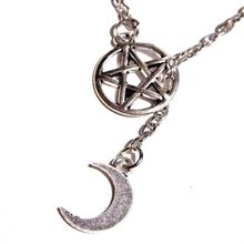 Женское винтажное ожерелье, ожерелье с подвеской в виде языческой ведьмы, готическое серебряное ожерелье с Луной, ювелирные украшения 2024 - купить недорого