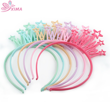 XIMA 12 pçs/lote ABS Material Plástico Coroa Headband Meninas Hairband Tiaras Headband Do Partido Da Princesa Do Partido Dos Miúdos Acessórios Para o Cabelo 2024 - compre barato