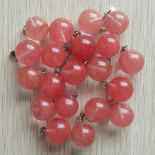 Wholesale  50pcs/lot fashion high quality Watermelon red Stone round ball shape pendants charms fit jewelry making free shipping 2024 - buy cheap