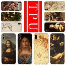 Soft TPU Case For iPhone 13 12 Mini 11 Pro XS Max XR X 8 7 6 Plus SE 2020 S Cover Italy leonardo da vinci art 2020 2024 - buy cheap