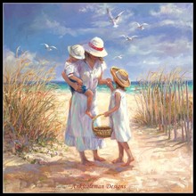 Needlework for embroidery DIY French DMC High Quality - Counted Cross Stitch Kits 14 ct Oil painting - Mother's Day Beach 2024 - buy cheap