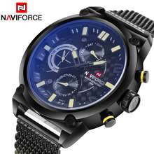 2016 Top Brand Naviforce Fashion Men Sports Watches Stainless Steel Quartz Watch Auto Date Army Military Waterproof Wrist watch 2024 - buy cheap