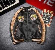 Embroidery Tiger Bomber Jacket Men Jacket Streetwear Hip Hop Baseball Jacket US Size M-XXL 2024 - buy cheap
