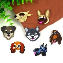 Cartoon Pet Dog Animal Embroidered Patches For Clothing DIY Stripes Applique Child Clothes Stickers Iron On Patches Badges 2024 - buy cheap