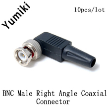 10pcs/lot  CCTV RG59 BNC male solderless right angle connector BNC Male Right Angle Coaxial Connector For RG59 2024 - buy cheap