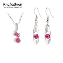 RNAFASHION Jewelry NO MINIMUM ORDER Fashion Simple Austrian crystal necklace earrings Jewelry Sets For Women Trendy Jewellery 2024 - buy cheap