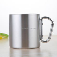 40pcs Carabiner Handle Cup And Double Wall Stainless Steel Mug 300ml Camping Clip Hook Traveling Outdoor Drinkware 2024 - buy cheap