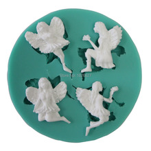 Ferramentas de decoração de bolo fondant bolo cupcake angelhood cutter material 100% grau alimentício molde de silicone 3d molde de sabão 2024 - compre barato