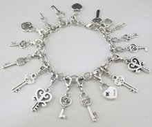 Tibetan silver lock key charm bracelet chain bracelet 2022 - buy cheap
