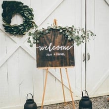 Custom Welcome Wedding Board Wall Sticker Bride And Bridegroom Personalized Nae Poster Mural Art Design Wedding Decor LX165 2024 - buy cheap