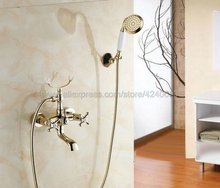 Grifo mezclador de latón dorado para baño, estilo de teléfono, grifos de ducha de mano de latón, Ktf132 2024 - compra barato