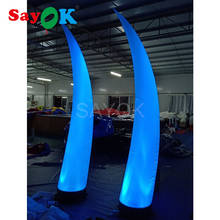 2m/2.5m/3m Free Shipping Led Inflatable Cone/Inflatable Pillar/Inflatable Tusk Decoration for Wedding 2024 - buy cheap