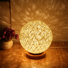 Twine Wicker LED Desk Table Lamp 220V EU Plug Night Light Dimmable Bedside Lamp Bedroom Decoration Desk Lamp Creative Gift 2024 - buy cheap