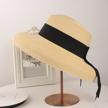 2019 new summer sun cap straw hat big hat outdoor beach hat women hat dome with streamers 2024 - buy cheap