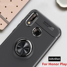 Для Huawei Honor Play COR-AL00, 6,3 дюйма, Магнитная подставка, кольцо, ручка, Мягкий Силиконовый ТПУ чехол для Huawei Honor Play, задняя крышка, чехлы 2024 - купить недорого