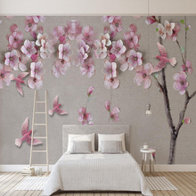 Decorative wallpaper Chinese style peach flower relief TV background wall 2024 - buy cheap