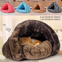 2019 Hot Puppy Pet Cat Dog Soft Warm Nest Kennel Bed Cave House Sleeping Bag Mat Pad Tent S L 5 Colors Pets Winter Warm Cozy Bed 2024 - buy cheap