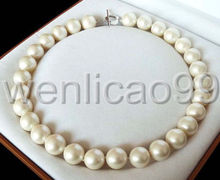 Rare 12mm CREAM WHITE Genuine South Sea Shell Pearl Necklace Heart Clasp 18'' AA 2024 - buy cheap