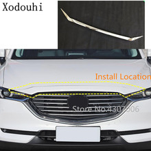 Car ABS Chrome Cover Bumper Engine Trim Front Grid Grill Grille Frame Edge 1pcs For Mazda CX8 CX-8 2017 2018 2019 2020 2024 - buy cheap