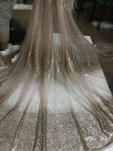 Кружевная ткань с блестками, 5 ярдов, Sat-81107, сетчатый материал для вышивки, вечернее платье из розового золота 2024 - купить недорого