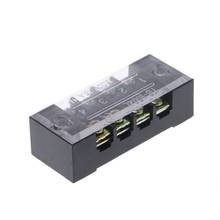 OOTDTY 600V 15A 4 Positions Dual Rows Covered Barrier Screw Terminal Block Strip 2024 - buy cheap