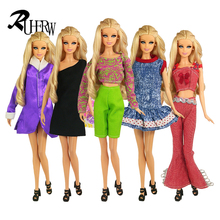 5 Pcs/ lot  Mixed Color Fashionl Party Doll's Dress Clothes Gown For Barbie  Free shipping 2024 - buy cheap