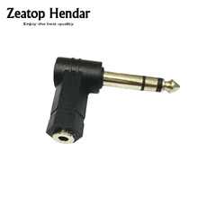 1Pcs 90 Degred 6.35mm Male to 3.5mm Female Plug Angle Stereo Audio Adapter 3.5MM Female to 6.35MM Male Connector 2024 - buy cheap