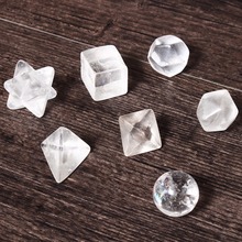 New 7pcs Clear Quartz Platonic Solids Sacred Geometric Set Meditation Crystal Gifts 2024 - buy cheap