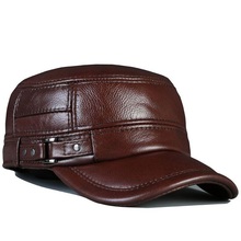 2020 Men's genuine leather baseball cap hat brand new spring real cow leather beret caps hats 2024 - buy cheap