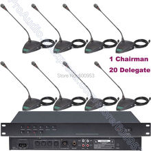 MICWL-D20 Pro-sistema de micrófonos para conferencias, micrófono de cuello de cisne de mesa con cable, 21, 1 presidente, 20 unidades 2024 - compra barato