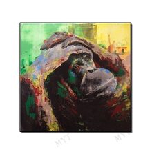 POP-pintura al óleo sobre lienzo para decoración del hogar, cuadro de Arte de pared para sala de estar, animal abstracto, África, mono lindo, pintado a mano, sin marco 2024 - compra barato