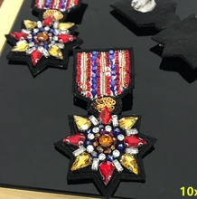 2pcs/lot Handmade rhinestone beaded Brooch Patches for clothing DIY sew on medal sequins parches Embroidery flowers applique 2024 - buy cheap