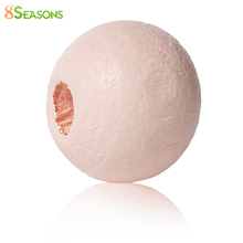 8SEASONS Hinoki Wood Spacer Beads Round Light pink About 8.0mm(3/8")Dia,500 PCs 2016 new 2024 - buy cheap
