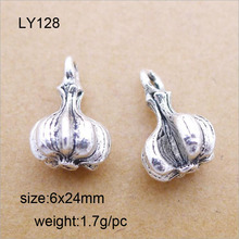 Lote de 25 unidades de colgante de plata antigua de aleación, 6x24mm, dije de ajo, apto para pulsera, collar, fabricación de joyas de Metal, DIY 2024 - compra barato