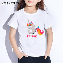 Kids Birthday Unicorn Number 1-9 Bow Print T shirt Girls & Boys Funny Birthday Present Number T-shirt Baby Funny Clothes,HKP2431 2024 - buy cheap