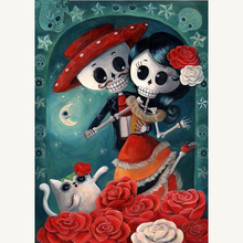 Diamond Embroidery 5D Diy Diamond Painting Skull Lover & Flower Diamond Painting Cross Stitch Resin Rhinestone Decoration 2024 - buy cheap