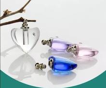 Mix color screw cap cute heart Crystal Vials perfume oil bottle fashion necklace jewelry pendant name on rice charms bottle gift 2024 - buy cheap