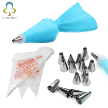 Silicone/Plastic Kitchen Accessories Icing Piping Cream Pastry Bag + Stainless Steel Nozzle Set DIY Cake Decorating Tips Set GYH 2024 - buy cheap