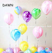 100pcs/lot 12inch rainbow Agate Balloon Marble Latex Balloons Wedding Birthday Party Decoration Supplies Kids Toys gifts 2024 - buy cheap