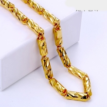 Mens Necklace Solid Chain  Yellow Gold Filled Solid Jewelry Gift 60cm Long 2024 - buy cheap