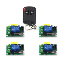 1 transmissor rf 220v com um canal, 4x 1 relés 30a, interruptor de controle remoto sem fio, preto, botão ab, transmissor sku: 5231