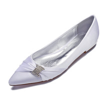 Comfort Flat Satin Women Shoes Pointed Toe Slip on Prom Evening Wedding Brdial Party Dress Ladies Flats 2024 - buy cheap