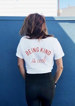 BEING KIND IS COOL Hipster T-Shirt Casual Slogan Women Graphic Tee Short Sleeve Funny O-Neck Red Letter Printed art goth t shirt 2024 - buy cheap