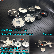20PCS 135mm 5claws 64mm 60mm 56mm ABS/PVC Wheel Center Cap Covers Badge Car Emblem For ABT logo fit for  B6 B7 CC Golf J-etta MK 2024 - buy cheap